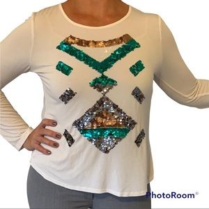 Sequin detail knit top